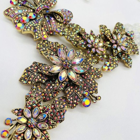 HEIDI DAUS Crystal Floral Necklace & Matching Earrings NWOT Original Box - Picture 9 of 10